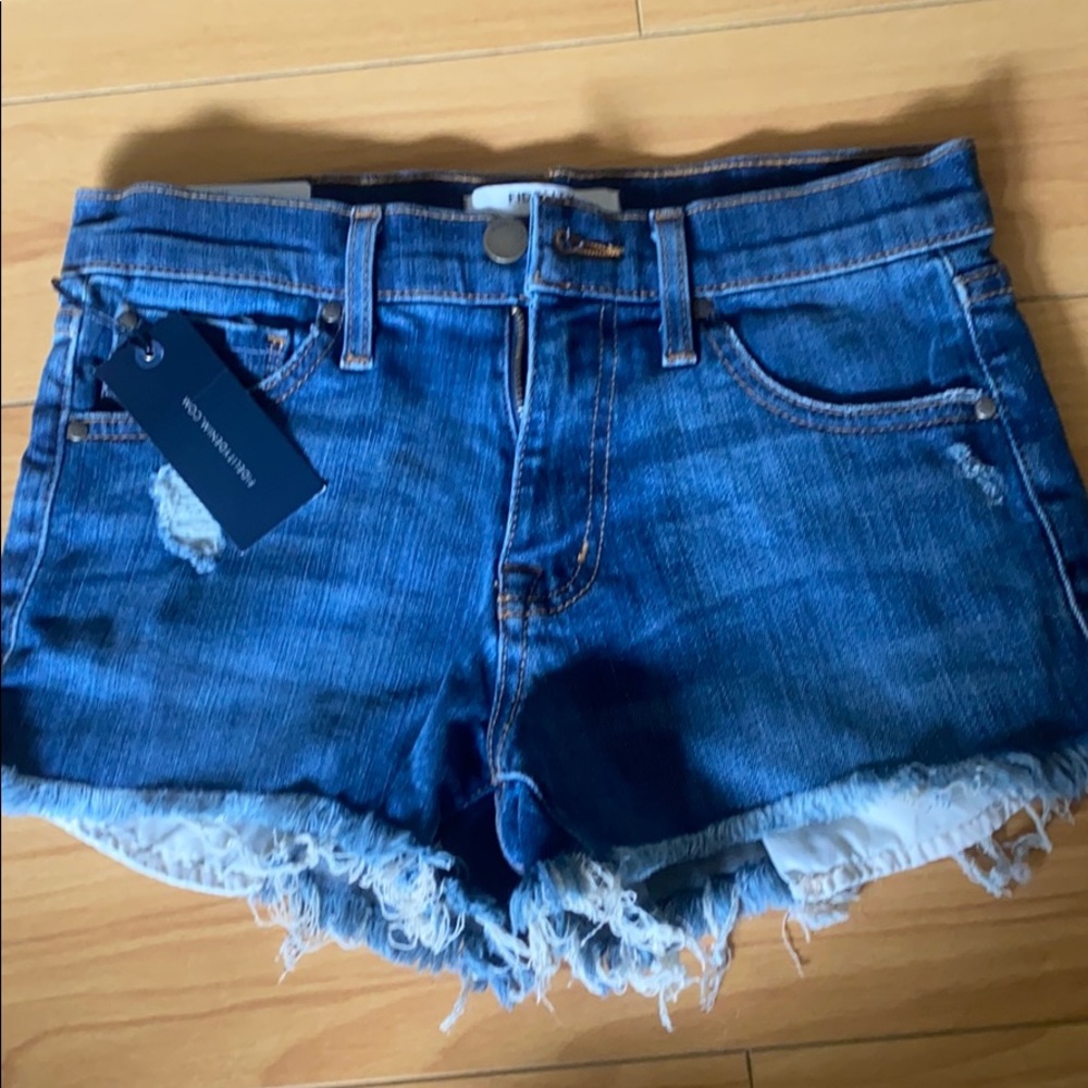 Fidelity destroyed hem denim shorts